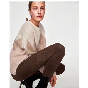 Zara faux suede leggings